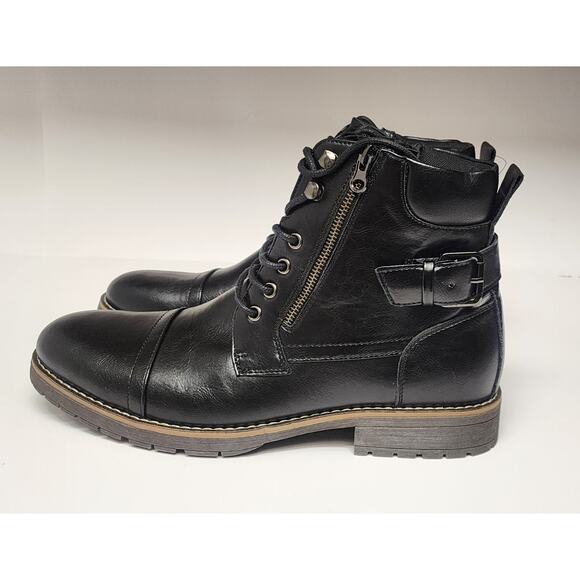 Vostey Men's Casual Motorcycle Combat Ankle Dress Boots Color Black Size 11.5 - Picture 11 of 15